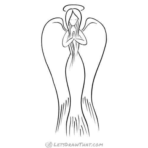 Angel drawing: finished outline