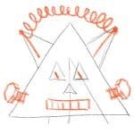 How to draw a cat from triangles - robot cat fun drawing