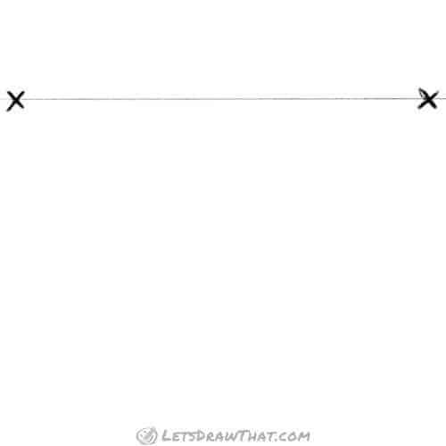 Drawing step: Draw the two vanishing points