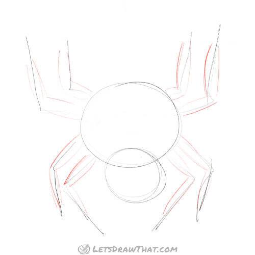 Drawing step: Sketch the legs