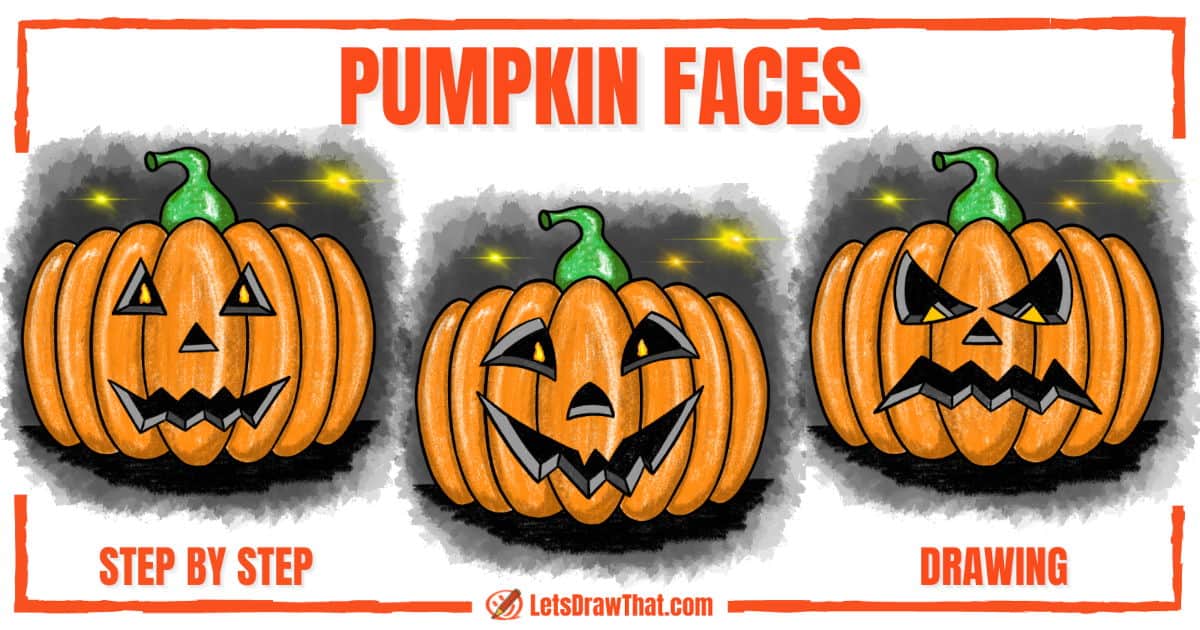 Drawing Pumpkin Faces for Halloween