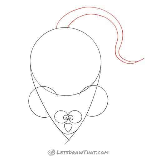 Drawing step: Draw the mouse's tail