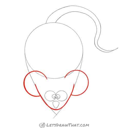 Drawing step: Draw the mouse's head