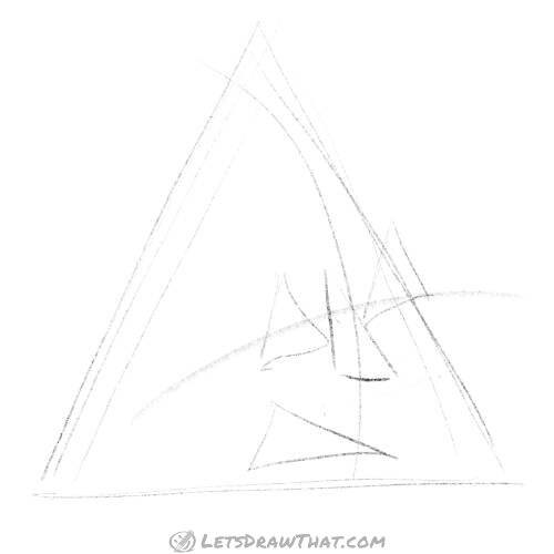 Drawing step: Place the eyes, nose and mouth