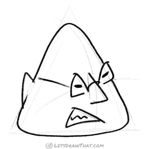 Drawing step: Finish drawing the head