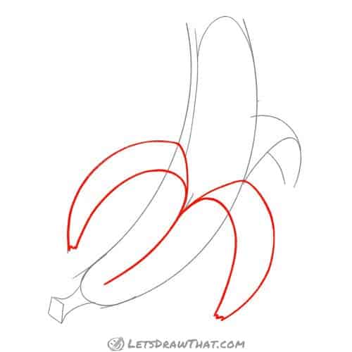 Drawing step: Draw out the side peels