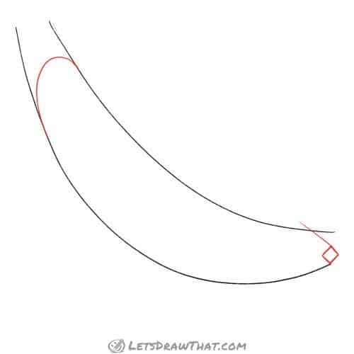 Drawing step: Draw the banana ends