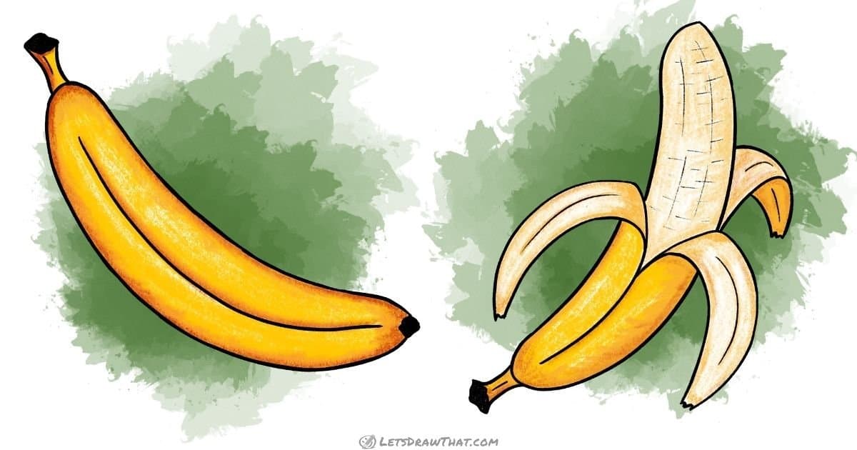How to Draw a Banana – With the Skin and Peeled