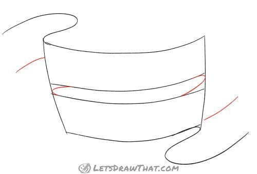 Drawing step: Add the remaining ribbon edges