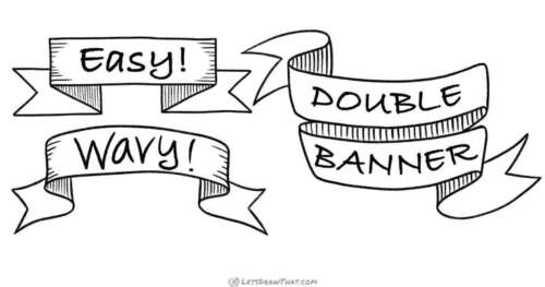 How to Draw a Banner – 3 Ways to Master any Banner Shape - step-by-step-drawing tutorial featured image