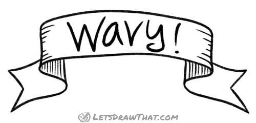 Finished wavy banner drawing