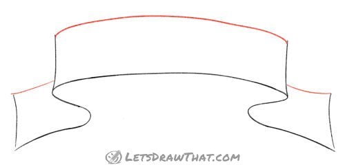 Drawing step: Draw the upper edges of the banner