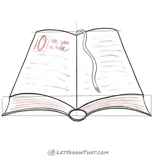 Drawing step: Add the final book details