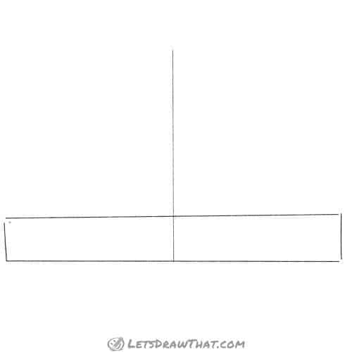 Drawing step: Draw a rectangle and the page split middle line
