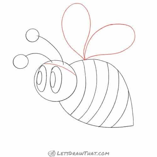 Drawing step: Draw the wings