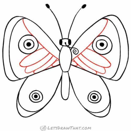 Drawing step: How to draw a butterfly wing patterns