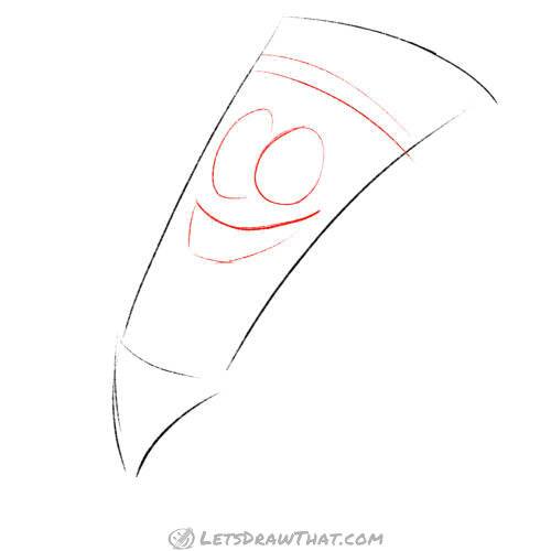 Drawing step: Sketch the face and ferrule