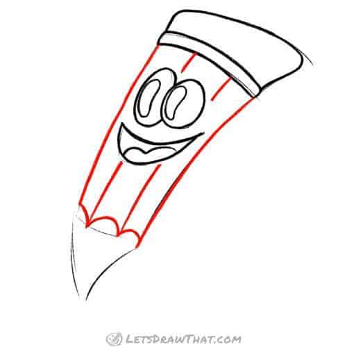 Drawing step: Draw the pencil body