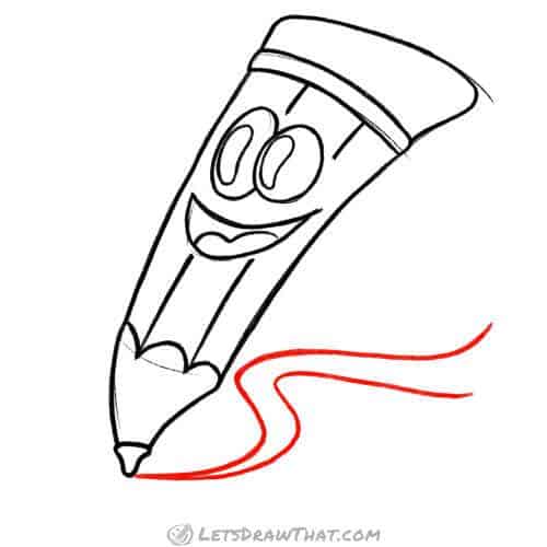 Drawing step: Add a pencil trail