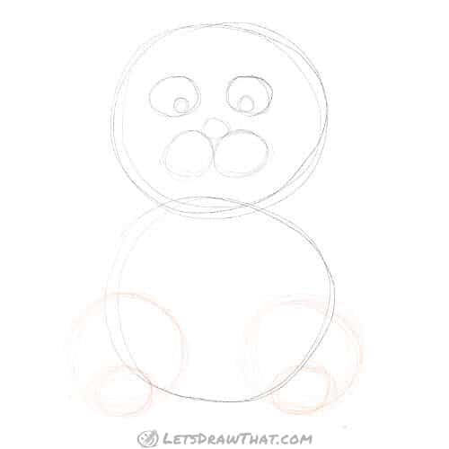 Drawing step: Sketch the rear legs