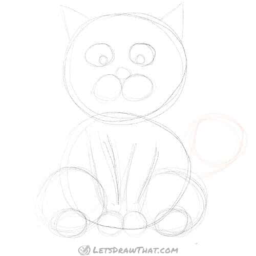 Drawing step: Sketch the tail