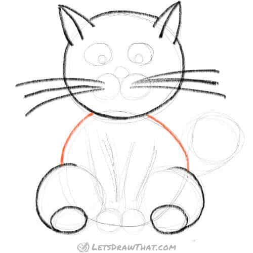Drawing step: Finish drawing the body
