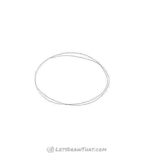 Drawing step: Oval for the head