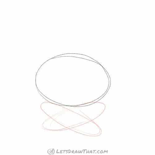 Drawing step: Sketch the front paws