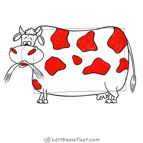 Drawing step: Colour in the spots