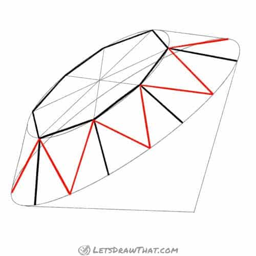 Drawing step: Split the segments into more pieces