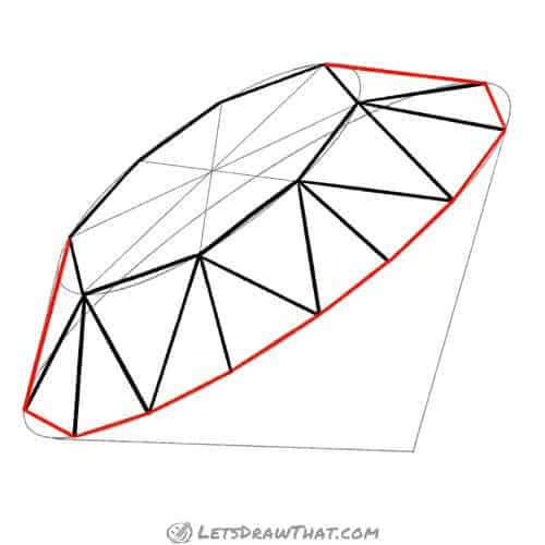 Drawing step: Draw the outer edges of the diamond