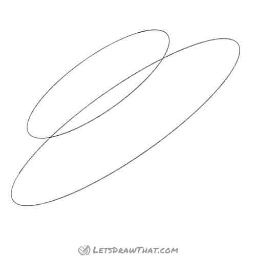 Drawing step: Sketch two ovals
