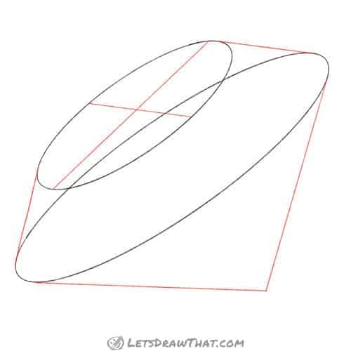 Drawing step: Sketch the diamond edges