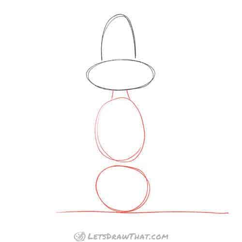 Drawing step: Sketch the base body shapes