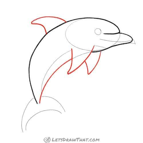 Drawing step: Draw the fins