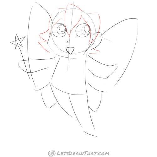 Drawing step: Sketch the hair