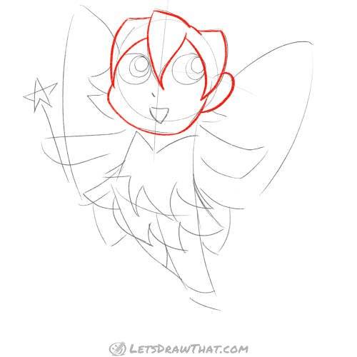Drawing step: Outline the hair