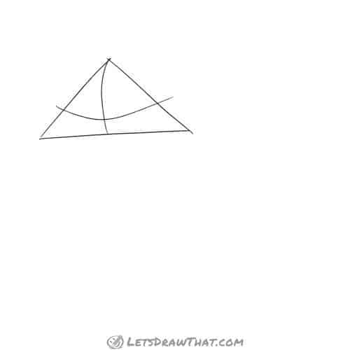 Drawing step: Draw the fox's base head shape