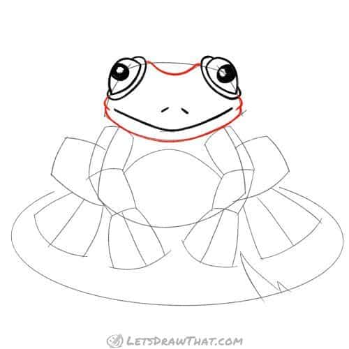 Drawing step: Draw the frog's head