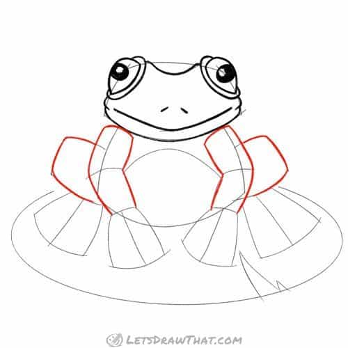 Drawing step: Draw the arms and legs