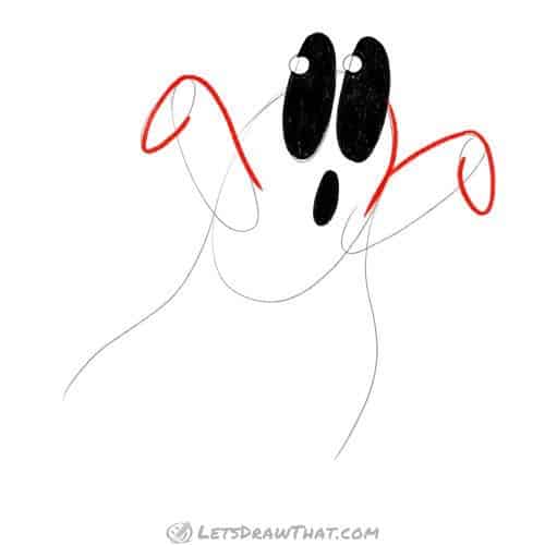 Drawing step: Draw the ghost's arms