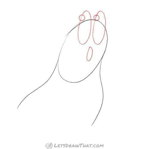 Drawing step: Draw the ghost's face