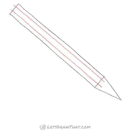 Drawing step: Add two edge lines