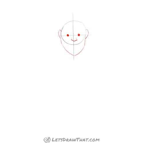 Drawing step: Add the beard and face