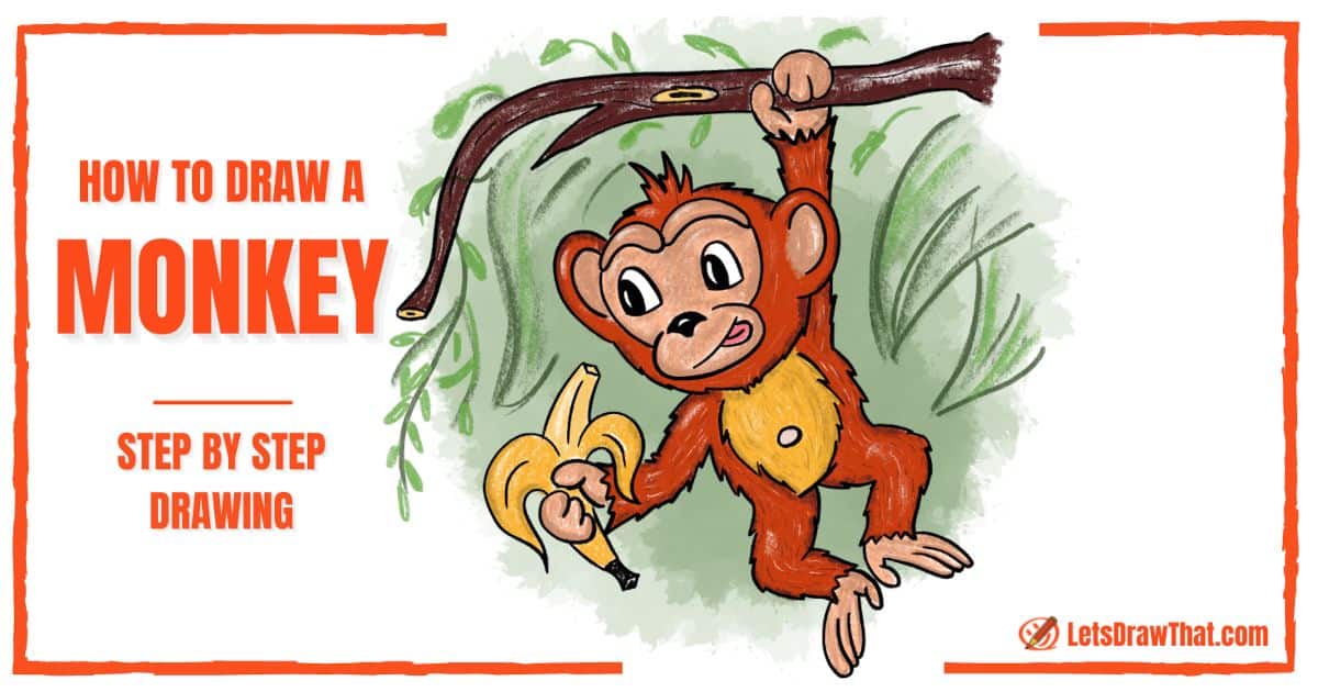 How to Draw a Monkey: Cute Cartoon Chimpanzee