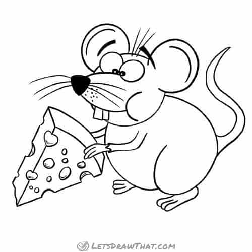 How to draw a mouse: finished outline drawing