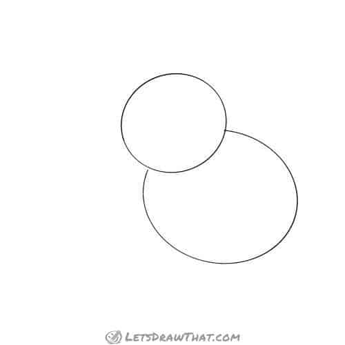 Drawing step: Draw the mouse's head and body shapes