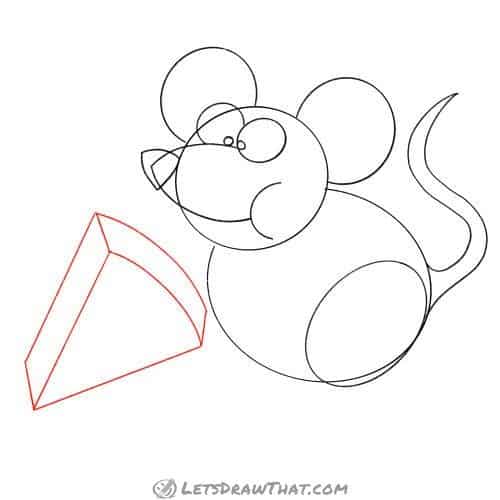 Drawing step: Draw a cheese block