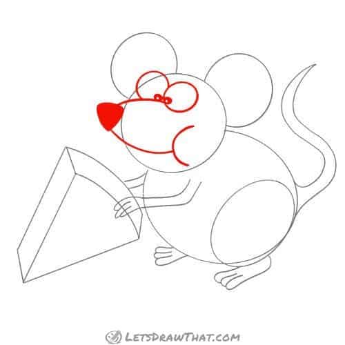 Drawing step: Draw the mouse's face
