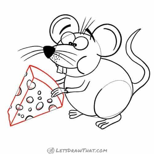 Drawing step: Draw the cheese block